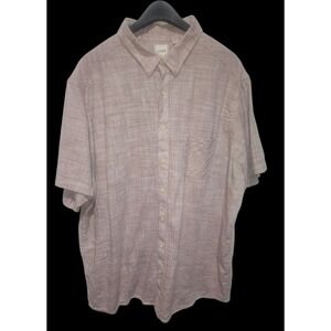 ROWM Shirt Mens 3XT Tall Mareled Red Textured Cotton Pocket Button Up S/S